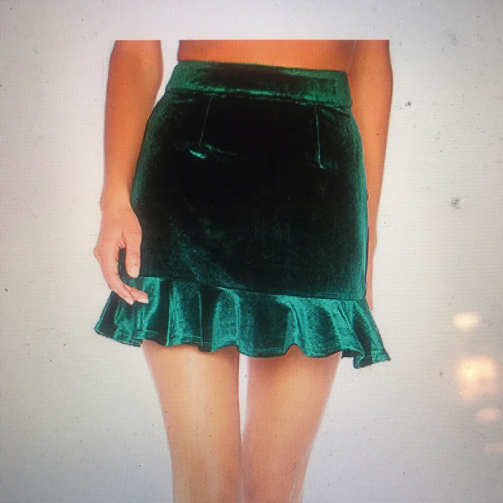 REVOLVE About Us emerald green mini skirt